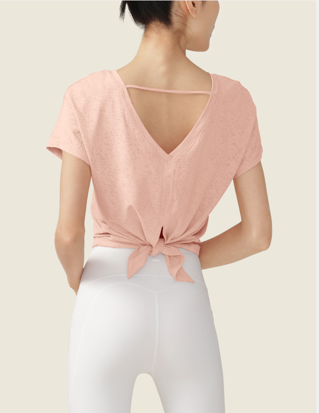 Womens Burnout Yoga T-Shirt Short Sleeve Athletic Top